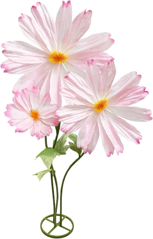 Giant Flowers for Decoration with Stand, Large Artificial Flower Decoration with Standing Base, Big Fake Flower Daisies Bouquet 6.1Ft Wedding Birthday Party Decor Ideal for Home and Event Decor(Pink)