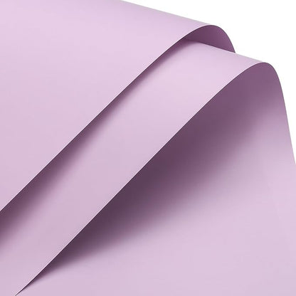 MECCANIXITY Pearlescent Film Flower Wrapping Paper 22.8x22.8 Inch Waterproof for DIY Crafts, Gift/Gift Box Packaging Light Purple 20 Pcs