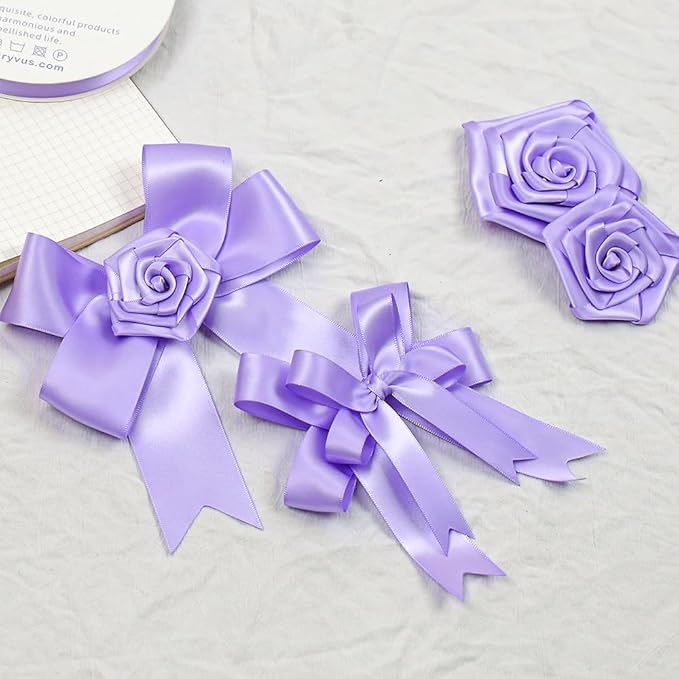 Lilac Satin Ribbon, Double Faced 2 Inch X 25 Yards Lilac Ribbon, Premium Satin Ribbon for Gift Wrapping, Crafts, Hair Bow Making, Sewing, Flower Bouquet, Wedding Party Decor