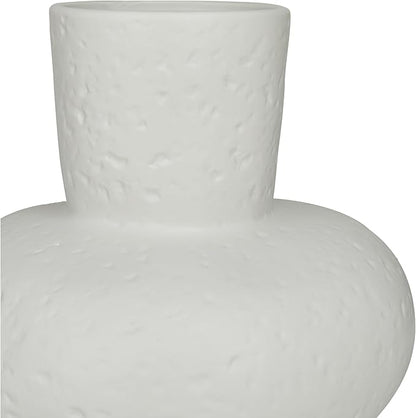 CosmoLiving by Cosmopolitan Ceramic Decorative Vase Gourd Style Centerpiece Vases, Set of 2 Flower Vases for Home Decoration 9", 11"H, White