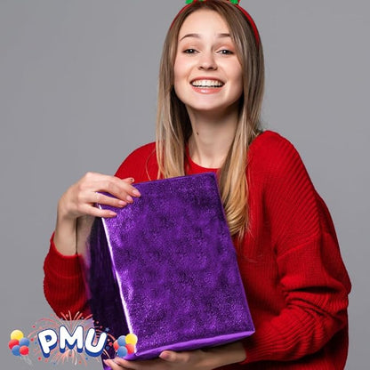 PMU Gift Wrap Mylar Roll Metallic Purple 2-sided, 48 Inches X 100 Ft Roll 1.4 Mil Highly Reflective Mylar Film, Great for Gifts, Birthdays, Christmas, Baskets, Arts & Crafts