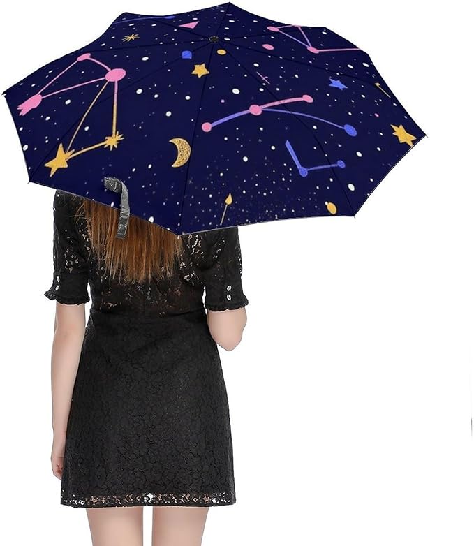 Fashion 3 Fold Sunny Rain Sunscreen Umbrella Portable Automatic Umbrella