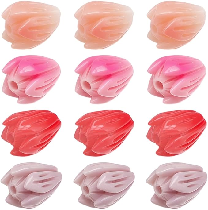 1 Box 4 Colors 80Pcs Acrylic Flower Beads Artificial Flower Beads Bulk Loose Plastic Jasmine Coral Colorful Floral Spacer for Jewelry Making Findings Necklace Bracelet DIY Crafts Beginner