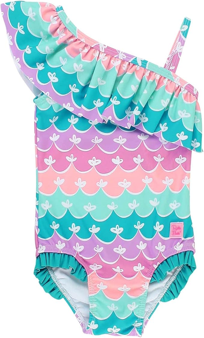 RuffleButts® Baby/Toddler Girls Ruffle Strap One Piece Swimsuit w/UPF 50+ Sun Protection