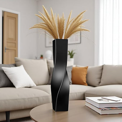 Tall Vase On Floor, 16.34" Twisted Geometric Flower Vase for Home, Living Room, Flower Centerpieces, Shelf, Table, Decor, Creative Unique Decorative Vases