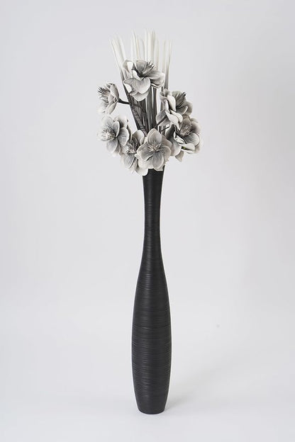 Leewadee Decorative 41 inches Tall Floor Vase for Living Room Home Decor, Black, Resin
