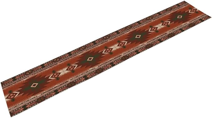 Aztec Table Runner Southwestern Ethnic Style Geometric Navajo Tribe Abstract Pattern Vintage Rustic Table Dinner Table Runner 13x108 Inch