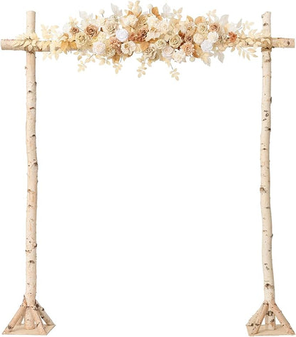 Ling's moment Wedding Arch Flowers - 6.5FT Floral Garland for Ceremony Arbor Backdrop Decoration - Artificial Rose Floral Swag for Sweetheart Table Birthday Party, Baby Shower, Beige Brown