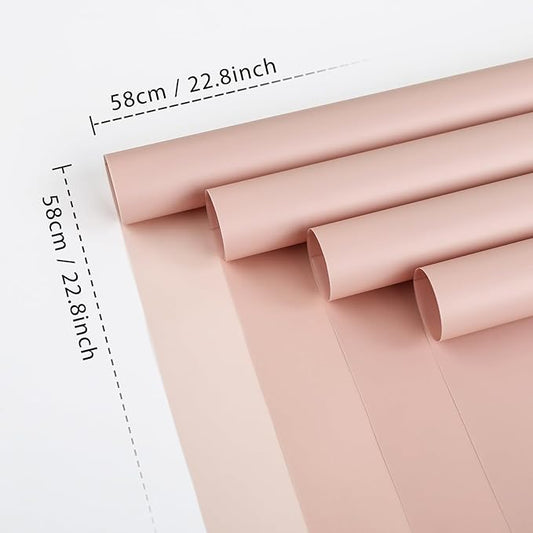 NESCCI 20 Sheet Flower Wrapping Paper - Waterproof Floral Bouquet Wrapping Paper, Florist Supplies Packaging Paper for Wedding Birthday Gift DIY (Lotus Pink)