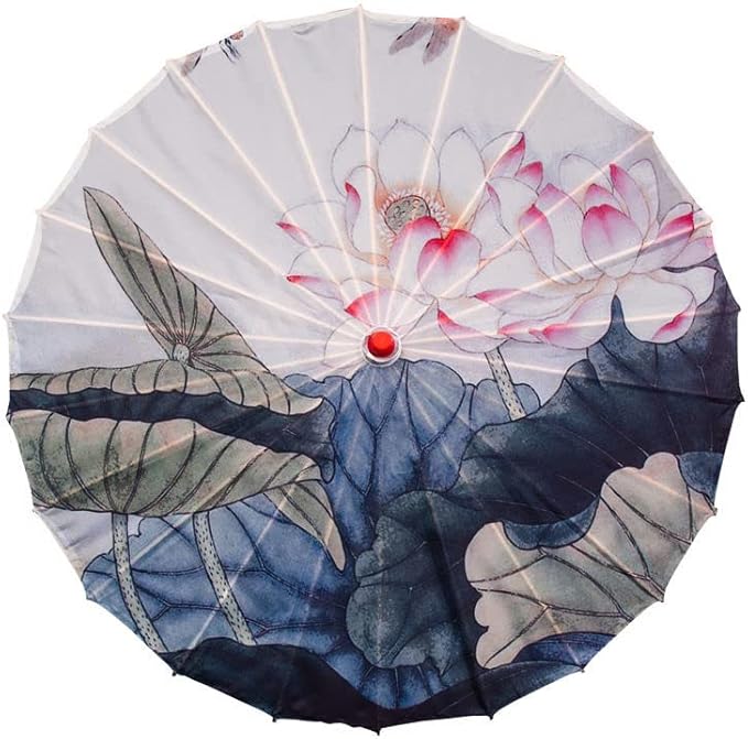 Parasol Chinese Style Classical Oil Paper Umbrella Rainproof Umbrella, Parasol Pendent Floral Mulitcolor Paper and Bamboo Painted Paper Parasol