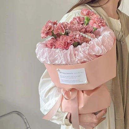FWSA WRAPS Floral Wrapping Paper Roll Bouquet Wrapping Supplies 105G Thicken Christmas Gift Wrapping Paper Florist Paper for Bouquet DIY Crafts 23.23 x 288 inches (Color 21 (Coral Pink))