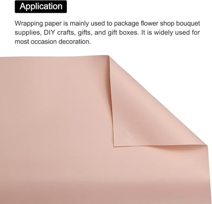 MECCANIXITY 20 Pcs Flower Wrapping Paper 22.8x22.8 Inch Waterproof Florists Wrapping Paper for Florist Bouquet Supplies, DIY Crafts, Gift/Gift Box Packaging Light Red