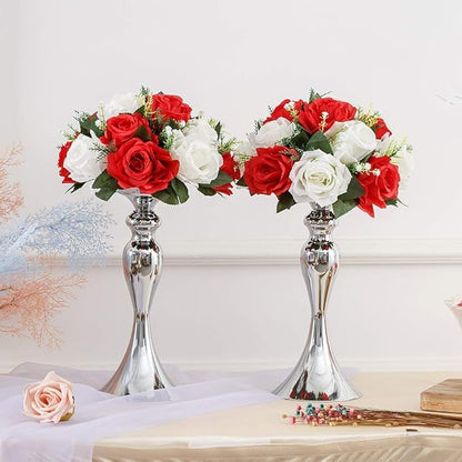 Sziqiqi Pack of 2 Fake Flowers, Silk Rose Flowers, Suit for Wedding/Party Centerpiece Road Lead Flower Rack Decorations, 2 Pieces