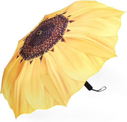 YumSur Compact Travel Umbrella - Windproof, Reinforced Canopy, Tested in 60mph Winds, Strong Reinforced Windproof Umbrella, One Touch Auto Open/Close for Men & Women