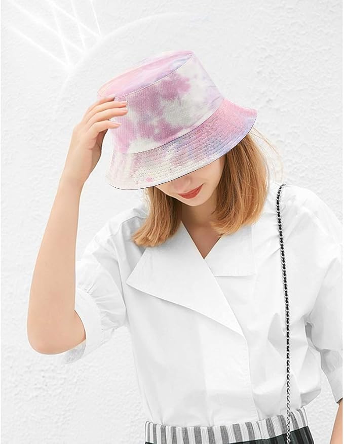 Malaxlx Unisex Bucket Hat Beach Sun Hat Aesthetic Fishing Hat for Men Women Teens, Reversible Double-Side-Wear