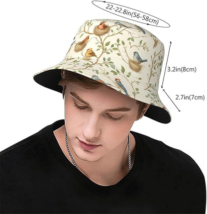 Vintage Clovers Bucket Hat Novelty Sun Hats Trendy Fisherman Cap for Men and Women