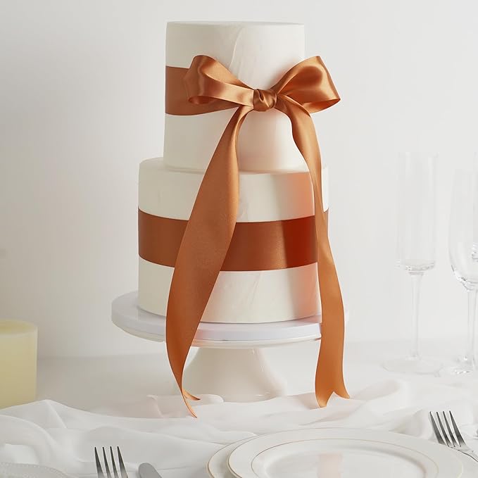 MEEDEE Terracotta Satin Ribbon - 2 Inch Double Faced Orange Ribbon by 25 Yards for Christmas, Thanksgiving, Fall, Wedding, Flower Bouquet