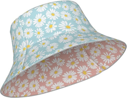 Bucket Hat Beach Summer Sun Hat Reversible Fisherman Hats Double Sided Wearing for Women Men Boys Girls