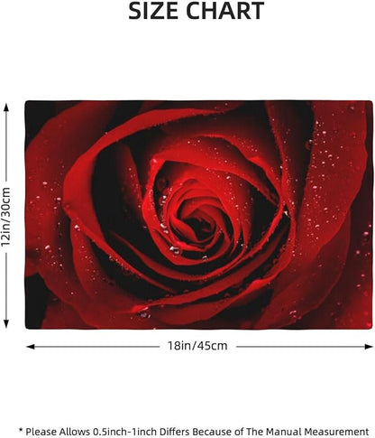 Red Rose Linen Table Placemats Set of 6 Romantic Floral Art Placemat Indoor Outdoor Party Home Desktop Kitchen Dining Room Decoration 12x18 Inch