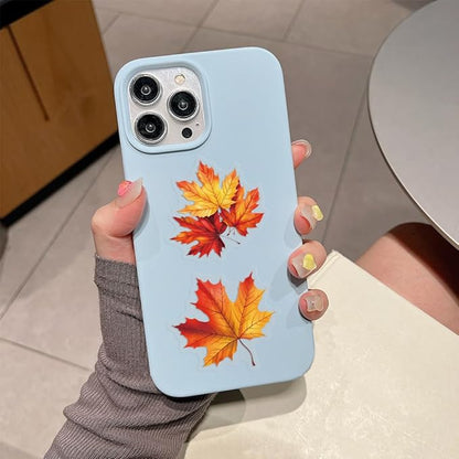 60 Pcs Fall Maple Leaf Stickers, Transparent Autumn Thanksgiving Stickers, Waterproof PET Vinyl Decals for Journaling, Scrapbooking, Laptop, Water Bottle, Gift Tags, Seasonal Decor