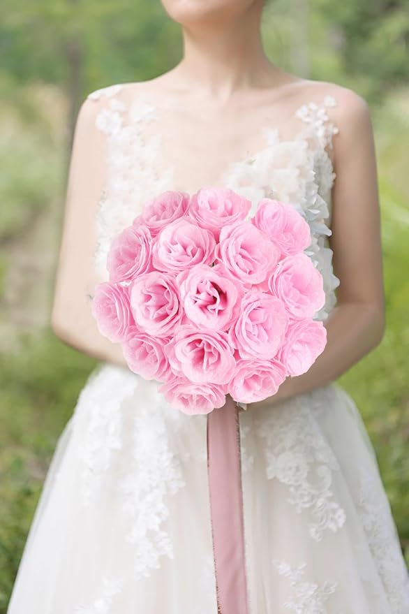 Glitter Roses Bouquet,30PCS Pink Roses Artificial Flowers Fake Sparkling Roses for Wedding Bouquet Party Christmas Home Decor(Light Pink)