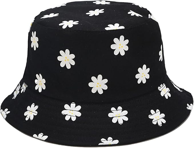 Bucket Hat for Women Men, Cotton Reversible Double Side Wear Sun Hats Beach Fisherman Hat