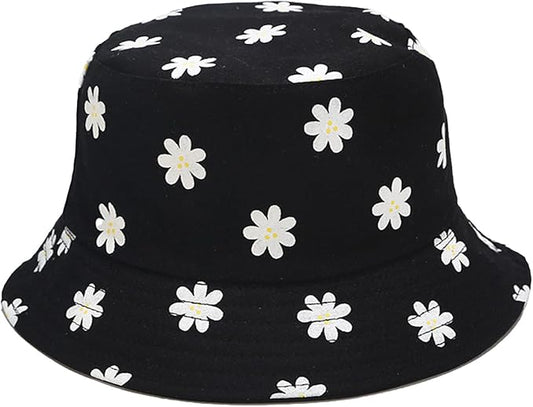 Bucket Hat for Women Men, Cotton Reversible Double Side Wear Sun Hats Beach Fisherman Hat