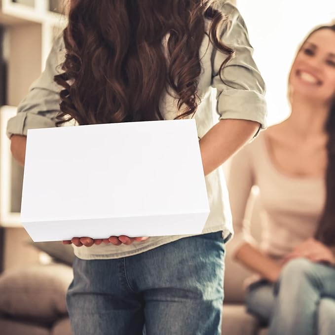 Gift Boxes White with Magnetic Closure Lid 10" X 6" X 3" Gift Boxe for Presents,Luxury for Gift Packaging, Bridesmaid Gifts Box, Magnetic Gift Boxe for Gifts, Cute Boxes,Birthday Gift Box,Christmas Gift Boxes(5PCS)