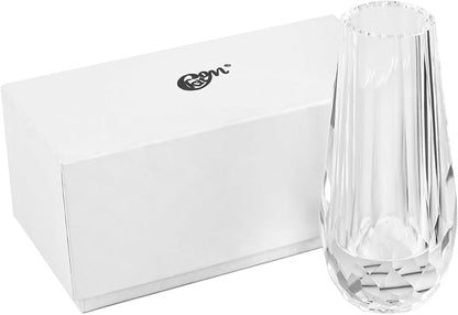 Kitcom Flower/Bud Crystal Vase Decorative Vases for Home or Wedding, Outline Dimensions W3.1''xH7'', Clear with Gift Box
