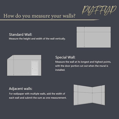 PYFFYP- Black City Night Wallpaper murals for Living Room(Not Peel and Stick)