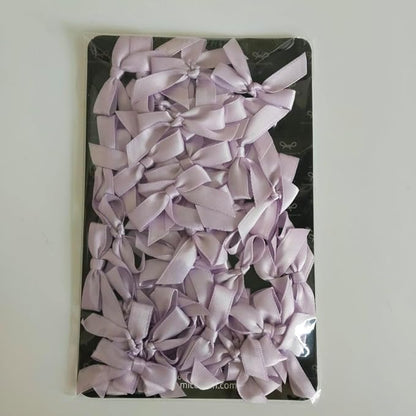 50pcs 1-1/2" Lavender Satin Ribbon Bows with Twist Ties Mini Ribbon Bows for Candy Partiy Decoration Gift Packing&Wrapping Accessoried(Lavender)