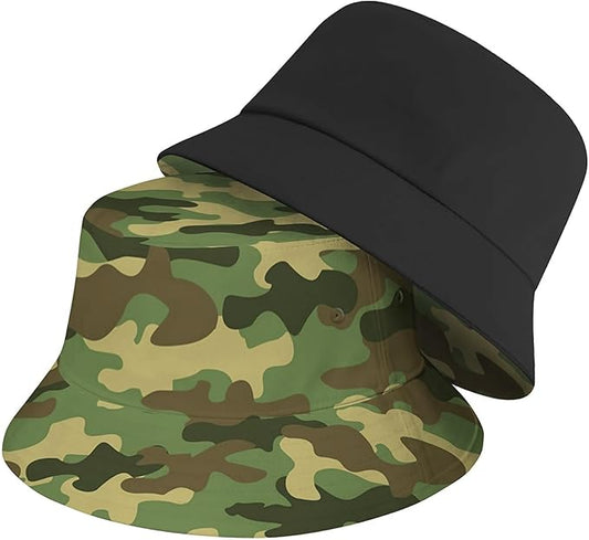 Bucket Hat for Women Men Unisex Sun Cap Packable Outdoor Fisherman Hat Headwear,Reversible Double-Side-Wear