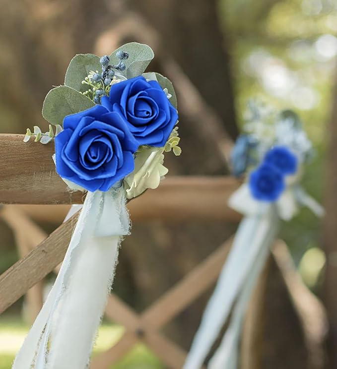 200pcs Royal Blue Artificial Foam Rose Flower Head, 3-Inch Blue Fake Flower Heads Stemless Flowers for DIY Crafts,Wedding Bouquets Party Baby Shower Home Decor (Royal Blue)