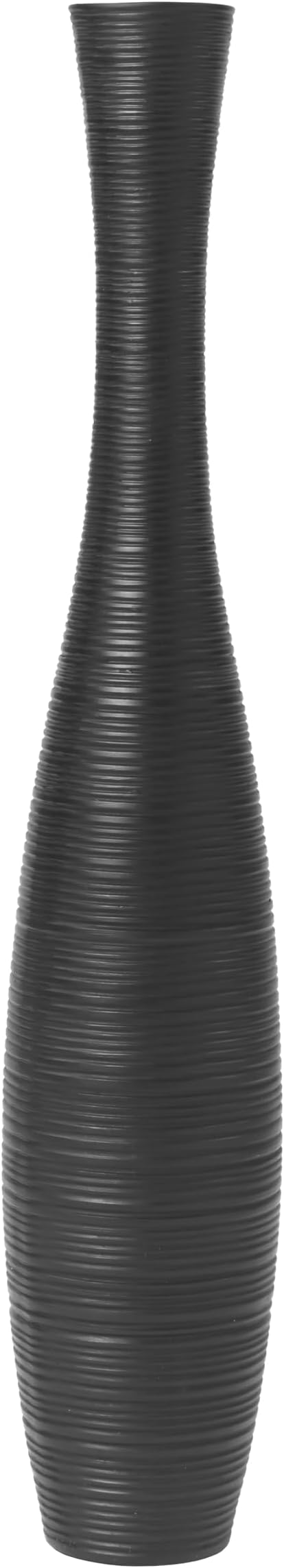 Leewadee Decorative Tall Floor Vase for Living Room Decor, 26 inches, Black, Resin