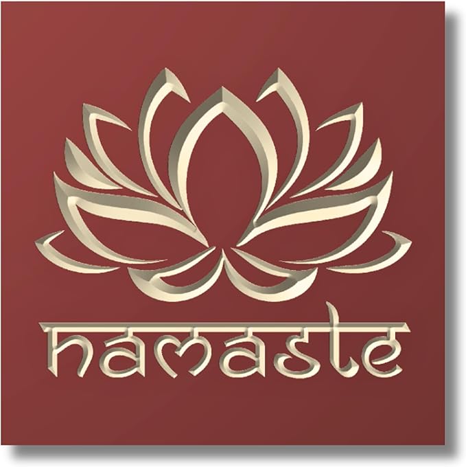 Namaste Lotus Flower Wall Decor - Choice of Colors and Sizes | Carved Wooden Zen Wall Decoration, Meditation Room Art, Namaste Decor for Wall, Yoga Studio, Pooja Room, Alter | True Stock Studios