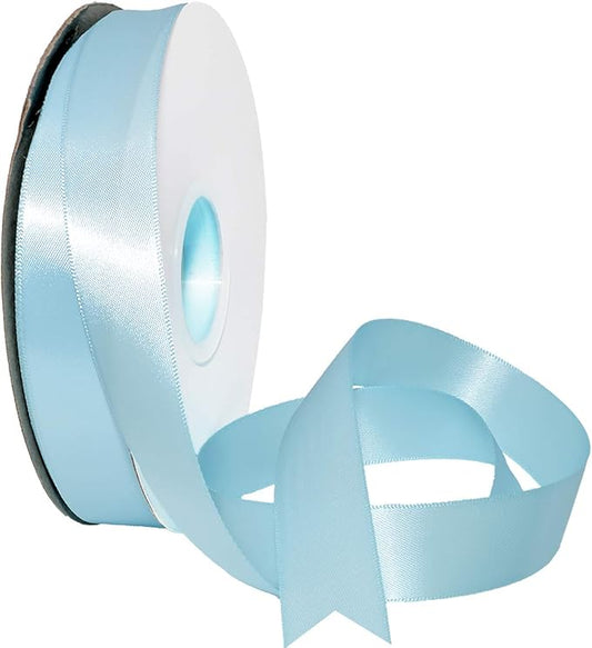 Morex Ribbon Double Face Satin Ribbon 7/8" X 50 YD Light Blue Ribbon for Gift Wrapping, Birthday Gift Cards, Satin Dress for Women, Silk Ribbons for Crafts, Wedding Gifts for Couple