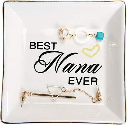HOME SMILE Ceramic Ring Dish Jewelry Tray for Mom Sister Friends
