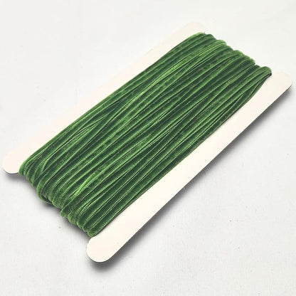 Chenkou Craft Green 25 Yards 1/8" 3mm Velvet Ribbon Lots Bulk (Green, 1/8"(3mm))