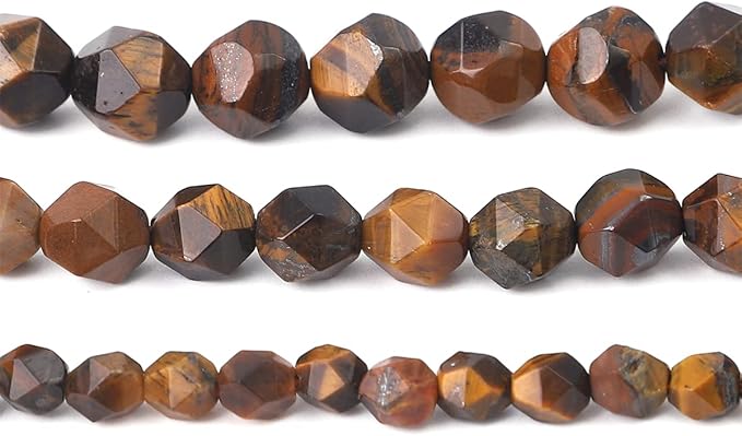 Faceted Natural Yellow Tiger Eye Stone Round Beads 6mm 36cm/Strand for Jewelry Making
