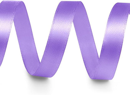 3/8" x 25 Yards Satin Ribbon, Light Purple Silk Ribbon Ideal for Gift Wrapping, Floral Bouquets, Crafts, Wedding Party Decorations, Christmas and Sewing Projects