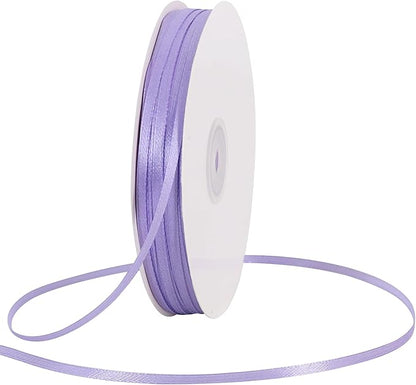 TONIFUL 1/8 Inch x 200 Yards Light Purple Thin Solid Satin Ribbon Giant Spool Double Face Ribbons for Crafts Hanging Tags Invitation Card Balloons Bouquet Hair Gift Wrapping Party Decoration