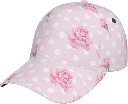 Rose Baseball Cap Flower Snapback Cap for Women Hats Floral Baseball Hat Women's Baseball Caps