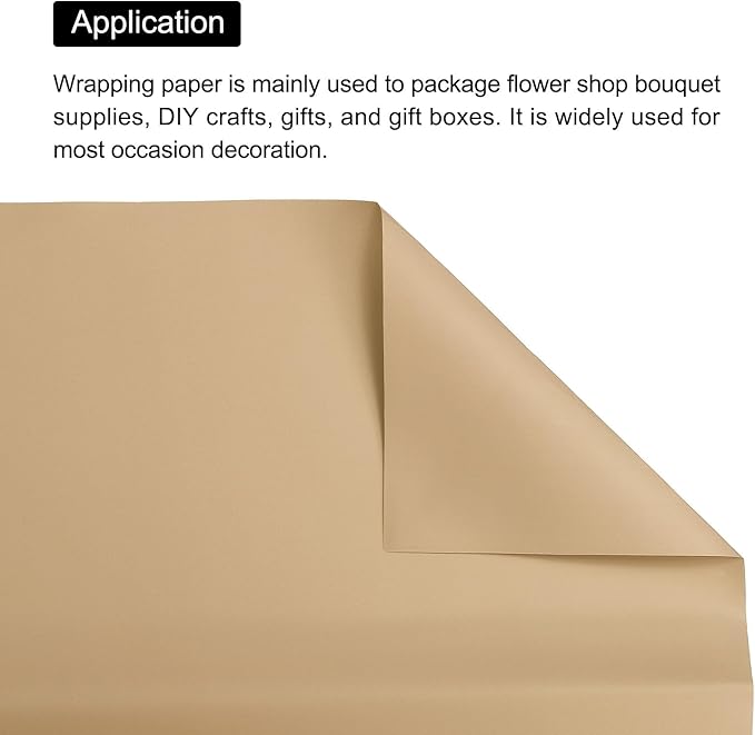 MECCANIXITY Pearlescent Film Flower Wrapping Paper 22.8x22.8 Inch Waterproof for DIY Crafts, Gift/Gift Box Packaging Smoky Orange Pack of 10
