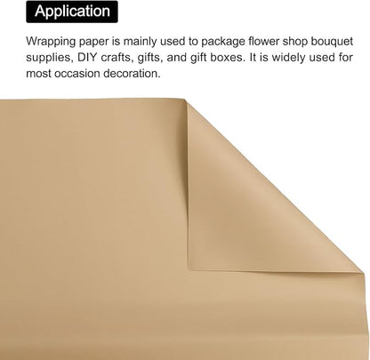 MECCANIXITY Pearlescent Film Flower Wrapping Paper 22.8x22.8 Inch Waterproof for DIY Crafts, Gift/Gift Box Packaging Smoky Orange Pack of 20