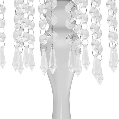 Flower Stand Vase, 10 Pcs Glam Crystal Wedding Reception Decorations with Sparkling Beads Table Center Display Flower Arrangement Flower Stand Metal Vase for Event Party Decor (Silver, H:13.78in)