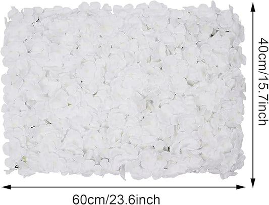 16"x 24" Artificial Flower Wall Panels,Flower Wall Mat Silk Flower Panels for Outdoor Garden Backyard Fence Fence Privacy Screen and Indoor Wall Decor(10Pcs White,Style 3)