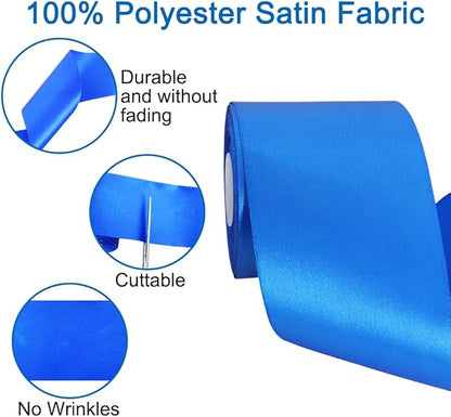 TONIFUL Royal Blue Satin Ribbon 3 Inch X 25yds Solid Silk Ribbons for Gift Wrapping, Craft, Floral Bouquets, Valentine's Day Christmas Gift Wrapping, Party Wedding Decoration