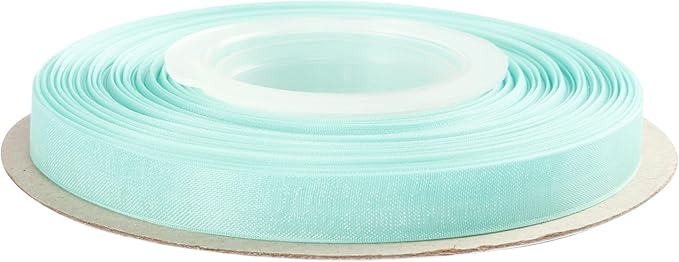 3/8 Inch Aqua Shimmer Sheer Organza Ribbon Sheer Chiffon Ribbon 50 Yards-Roll Multiple Colors Available for Gift Wrapping Wedding Events Christmas Décor