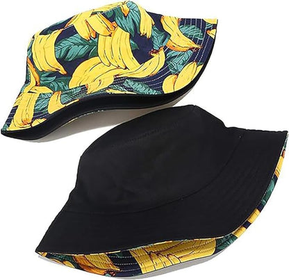 Malaxlx Bucket Hat Beach Sun Hat Fishing Hat for Women Men, Outdoor Travel Reversible Double Side Wear Fisherman Hat