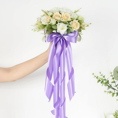 Lavender Satin Ribbon 2 Inch 60 Yards, Polyester Fabric Ribbon for Flower Bouquet, Wedding, Crafts, Gift Wrapping, Baby Shower, DIY Bows and Outdoor Decor